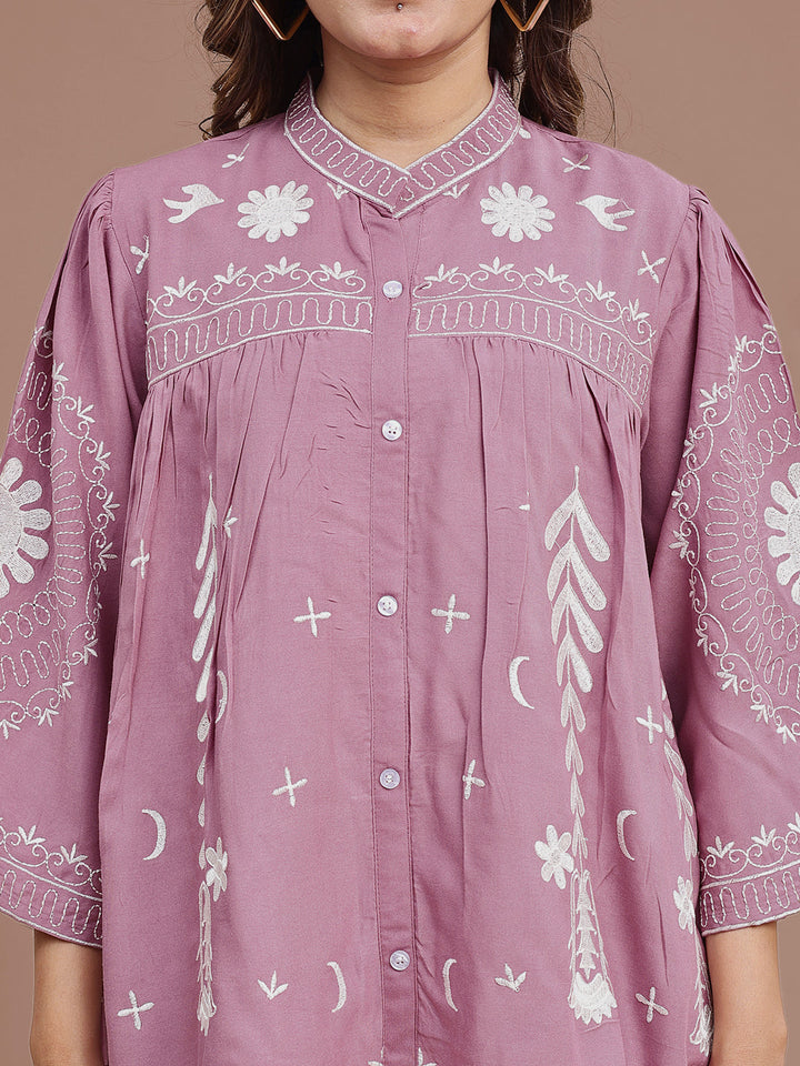 Mauve-Pink-Rayon-Embroidered-Co-Ord-Set