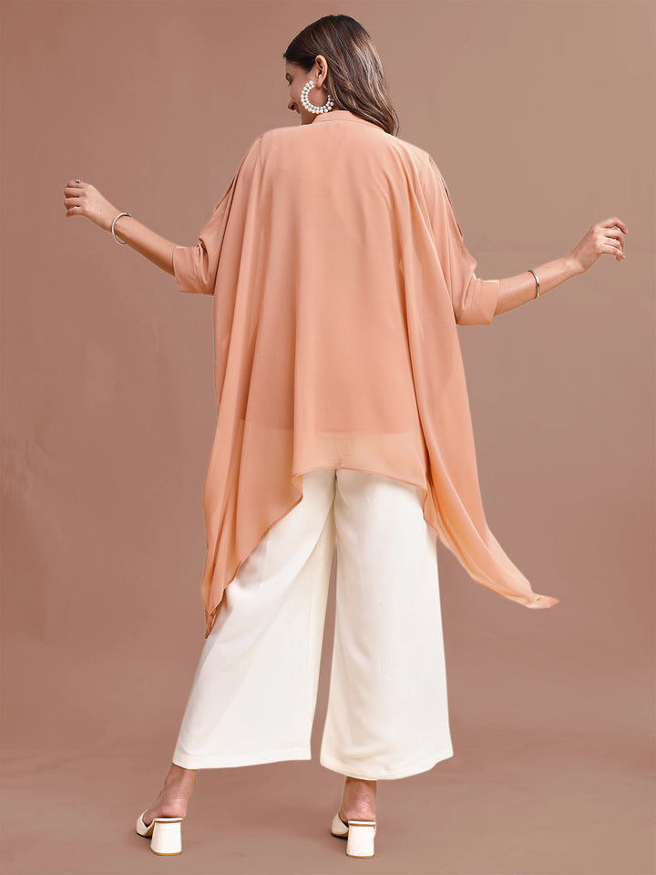Peach-Georgette-Kaftan-Embroidered-Co-ord-Set