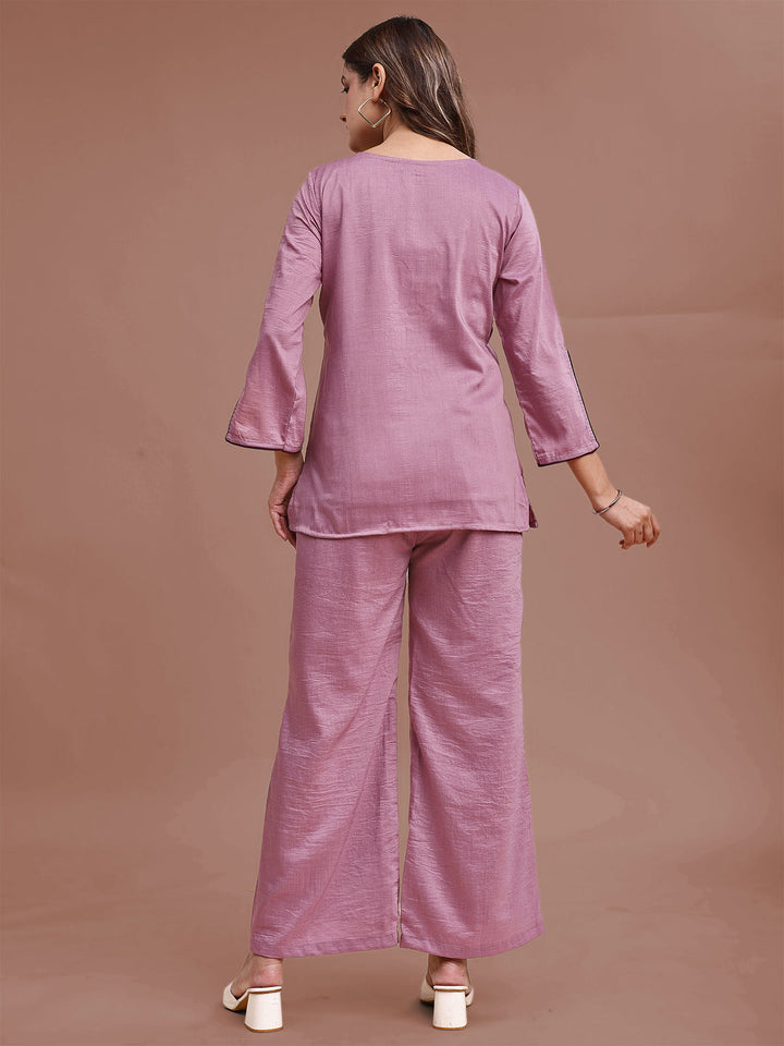 Mauve-Silk-Blend-Zari-Work-Yoke-Embroidered-Co-Ord-Set
