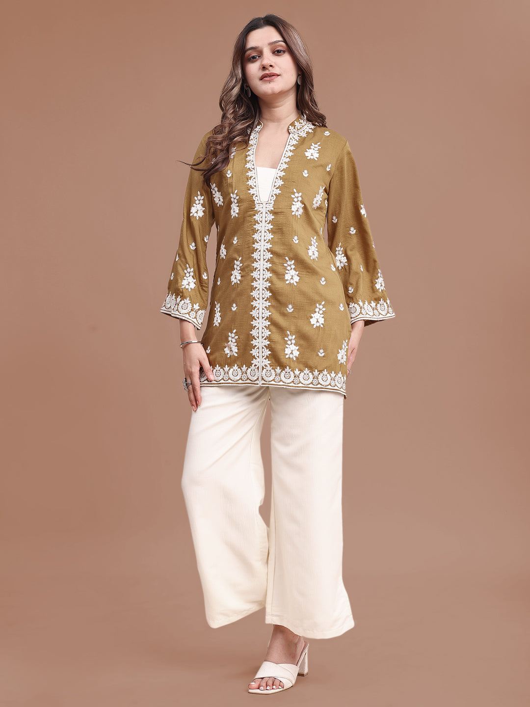 Mustard-Yellow-Silk-Blend-Embroidered-Co-Ord-Set