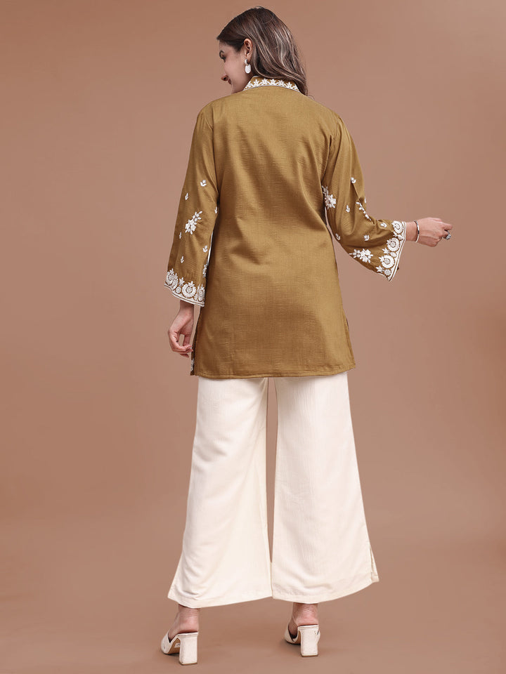 Mustard-Yellow-Silk-Blend-Embroidered-Co-Ord-Set