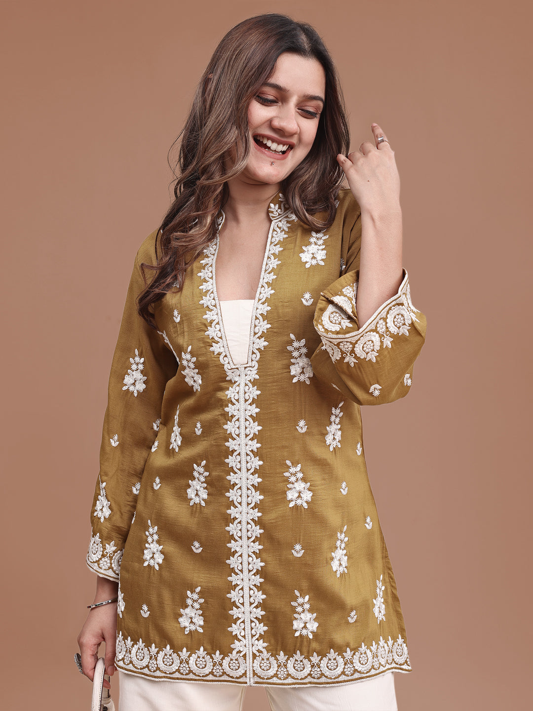 Mustard-Yellow-Silk-Blend-Embroidered-Co-Ord-Set