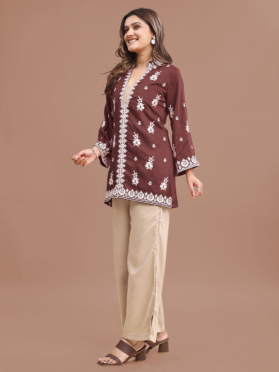 Maroon-Silk-Blend-Embroidered-Co-Ord-Set
