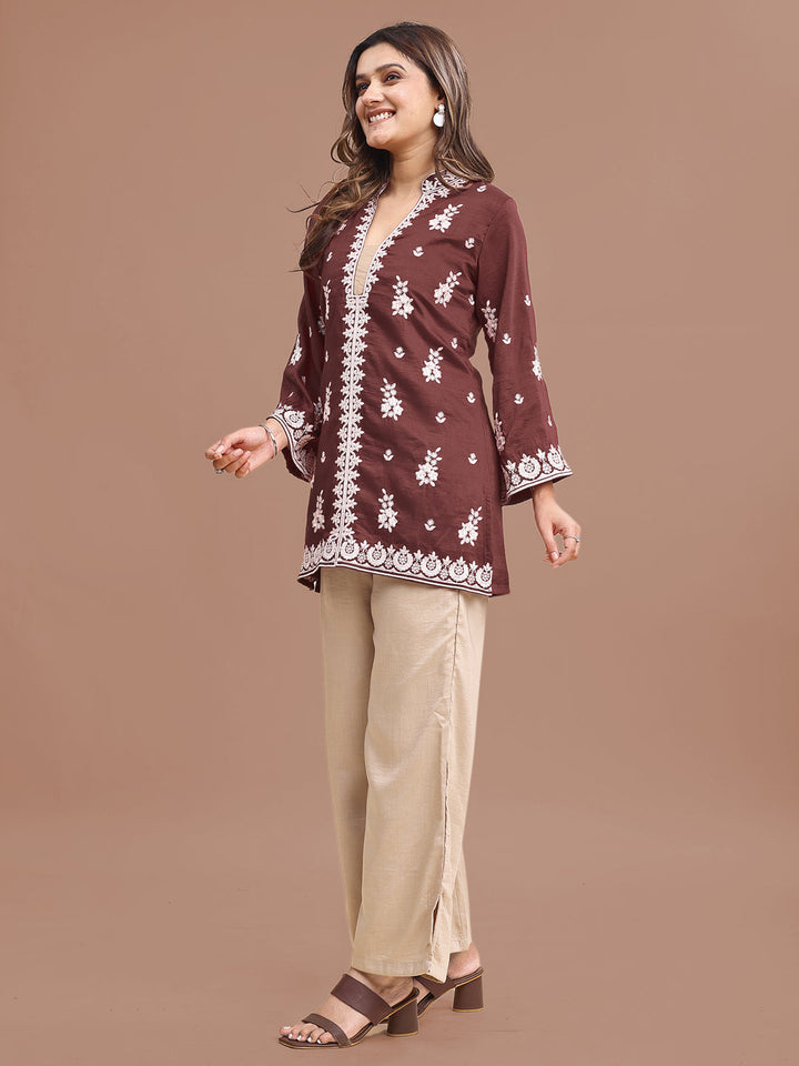 Maroon-Silk-Blend-Embroidered-Co-Ord-Set