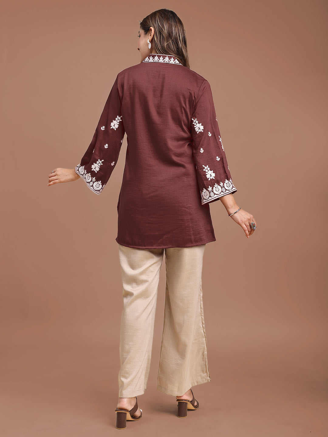 Maroon-Silk-Blend-Embroidered-Co-Ord-Set