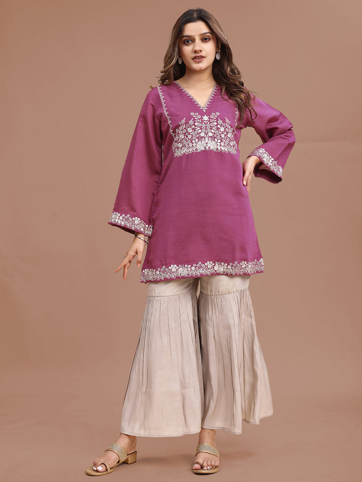 Mauve-Silk-Blend-Embroidered-2-Piece-Sharara-Set