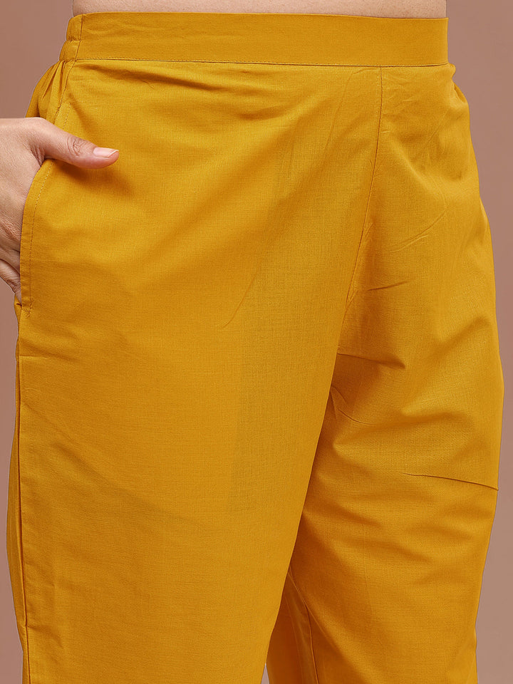 Mustard-Pure-Cotton-Fit-&-Flair-Embroidered-Co-Ord-Set