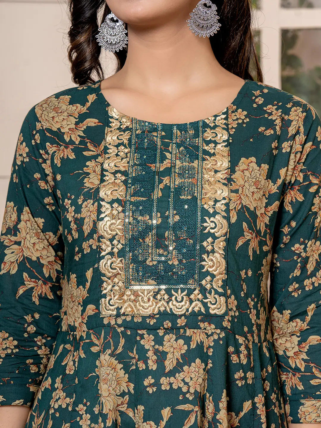 Green-Cotton-Floral-Embroidered-Anarkali-Set