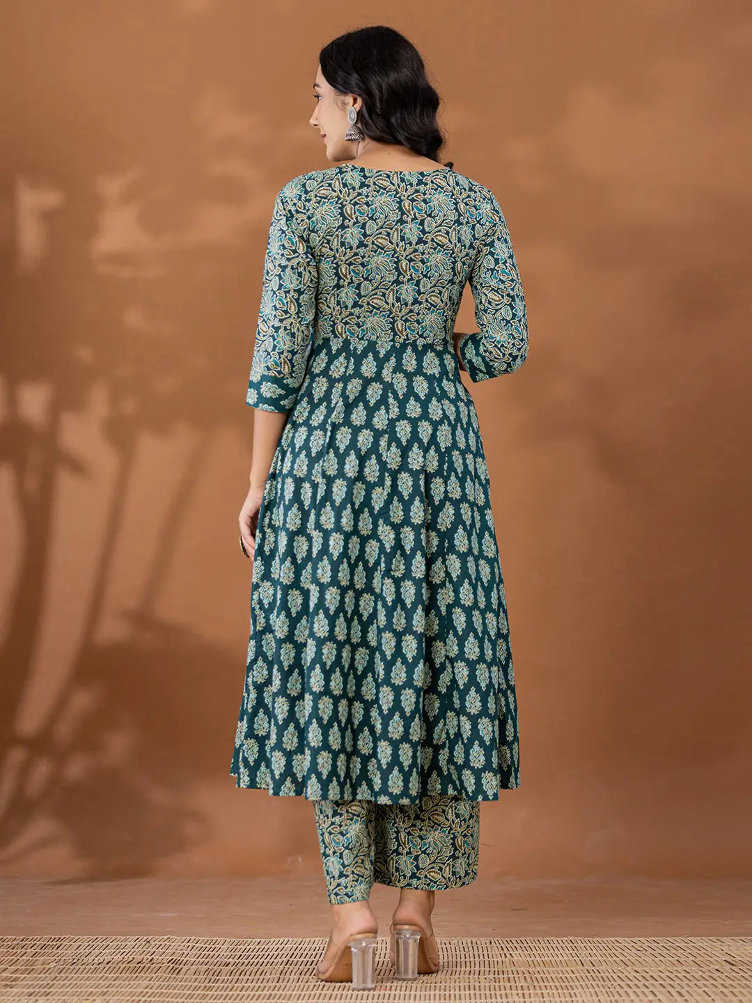 Green-Cotton-Ethnic-Motifs-Print-Anarkali-Set