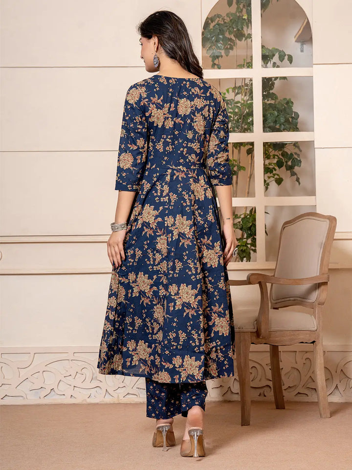 Navy-Blue-Cotton-Floral-Embroidered-Anarkali-Set