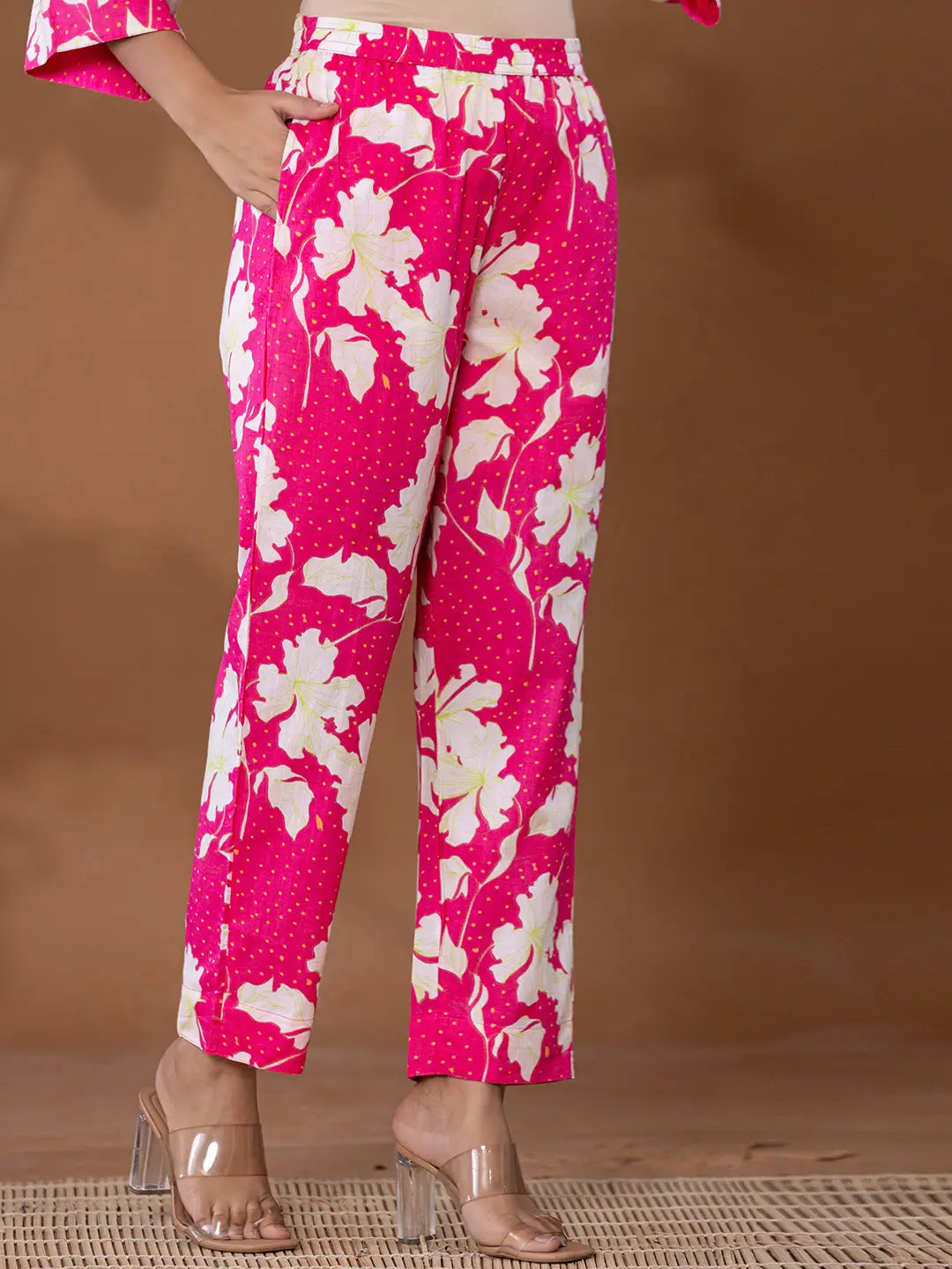 Pink-Cotton-Printed-Collar-Neck-Co-Ord-Set