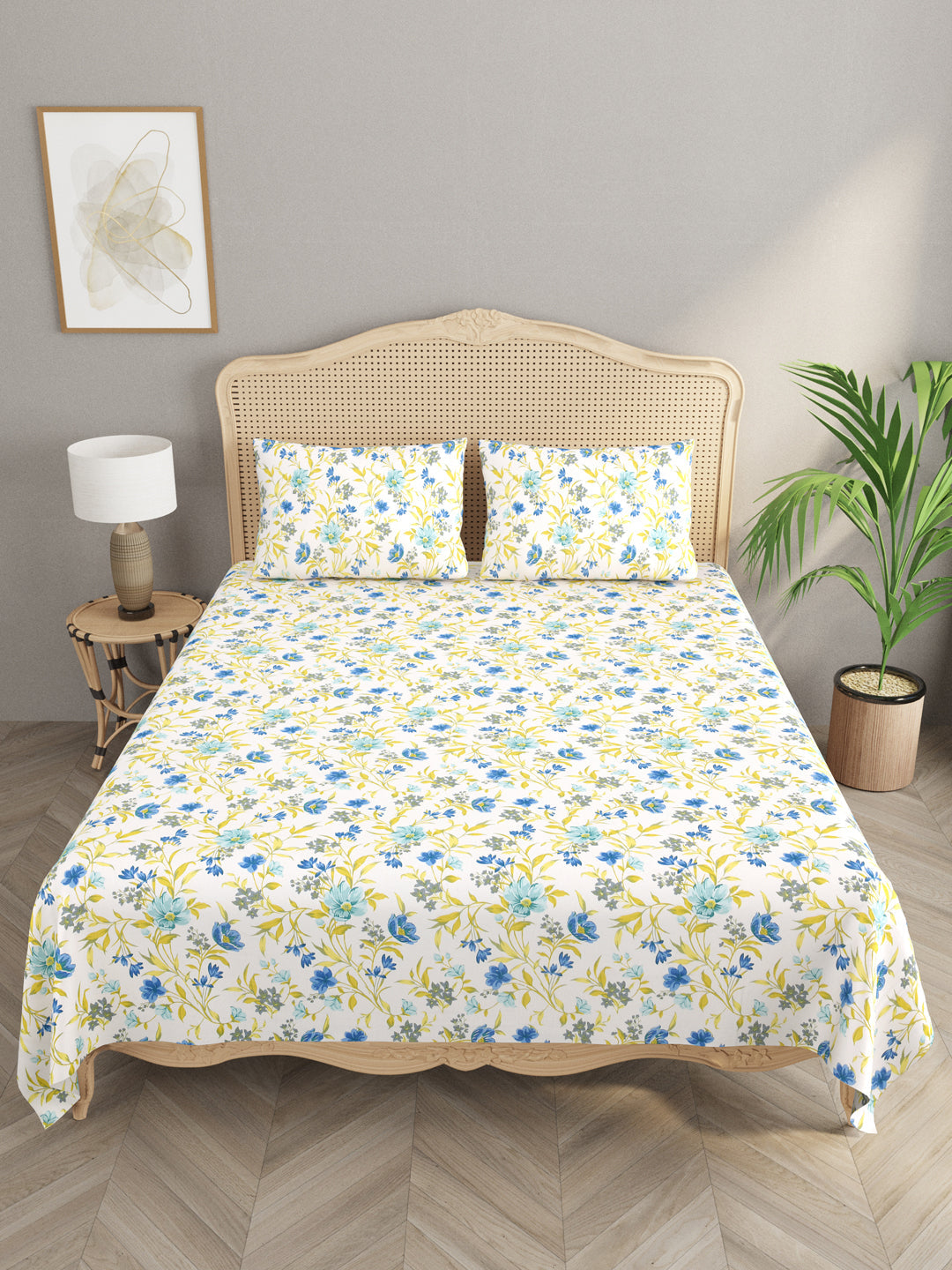 Multicolor-Cotton-Floral-Print-Bedsheet-With-2-Pillow-Covers