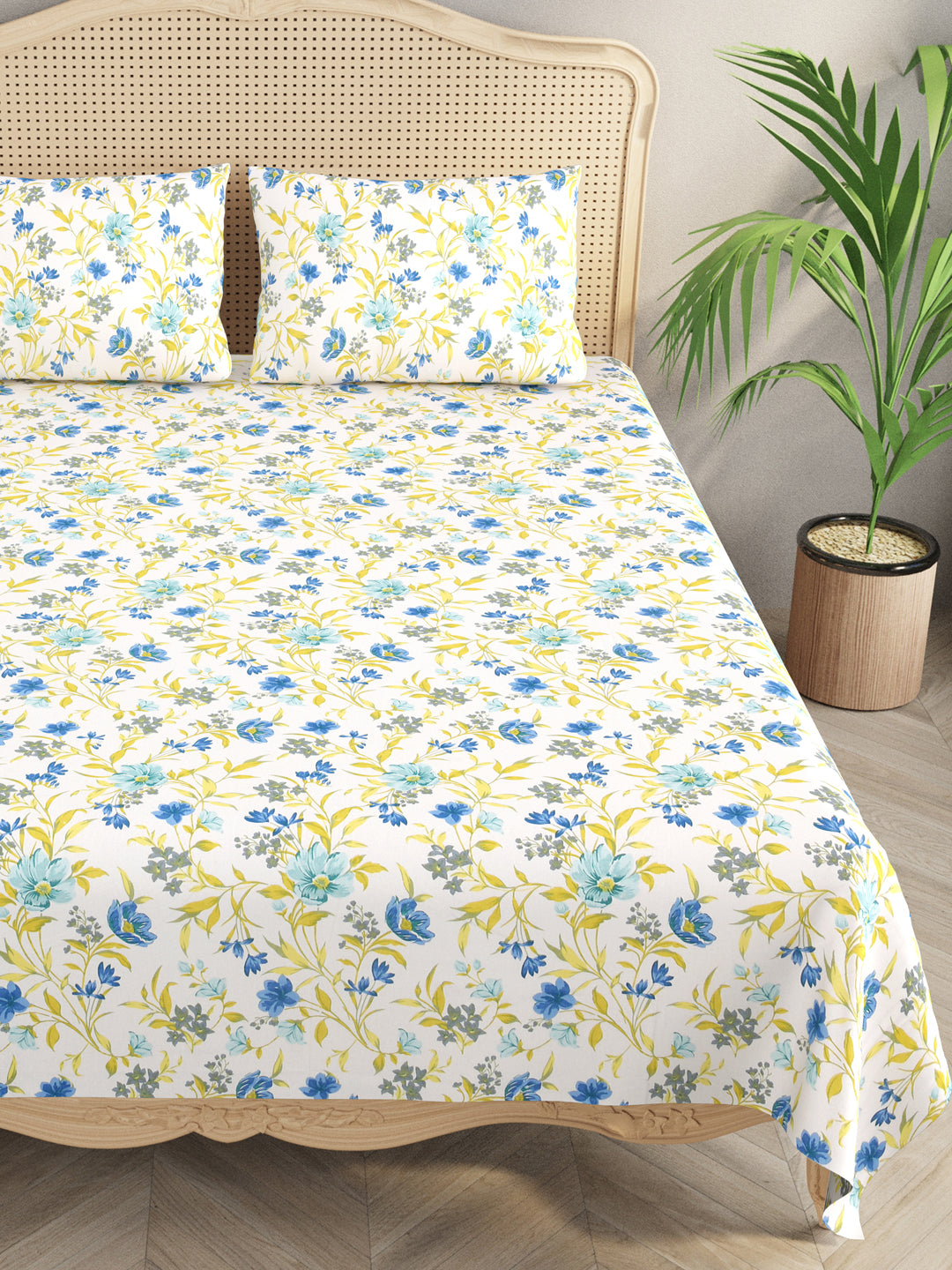 Multicolor-Cotton-Floral-Print-Bedsheet-With-2-Pillow-Covers