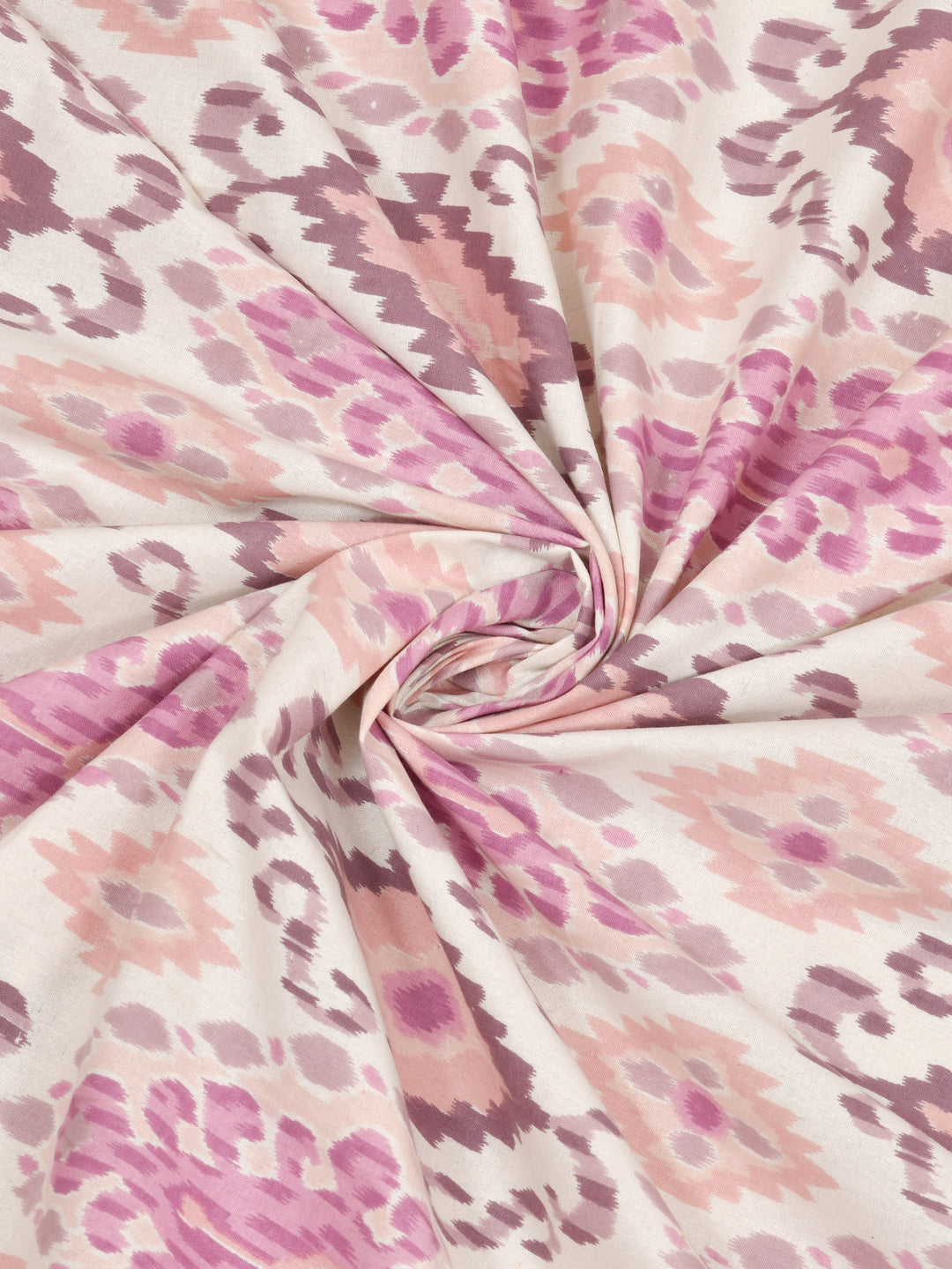 Pink-Cotton-Ikat-Print-Bedsheet-With-2-Pillow-Covers