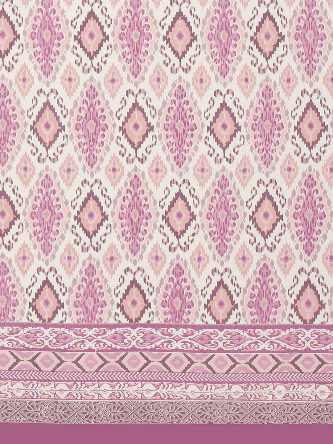 Pink-Cotton-Ikat-Print-Bedsheet-With-2-Pillow-Covers