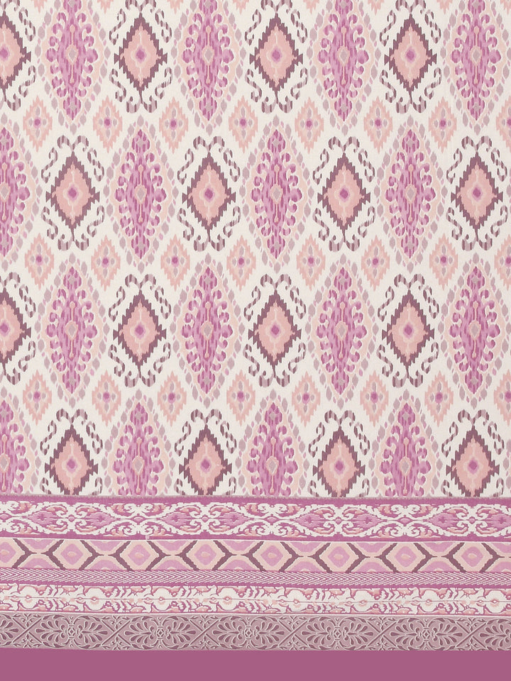 Pink-Cotton-Ikat-Print-Bedsheet-With-2-Pillow-Covers