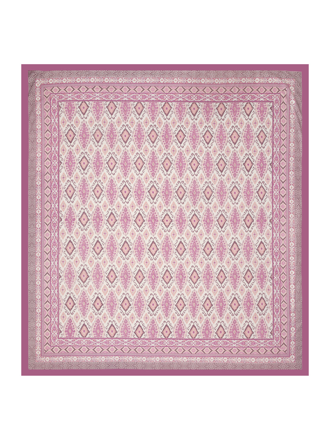 Pink-Cotton-Ikat-Print-Bedsheet-With-2-Pillow-Covers