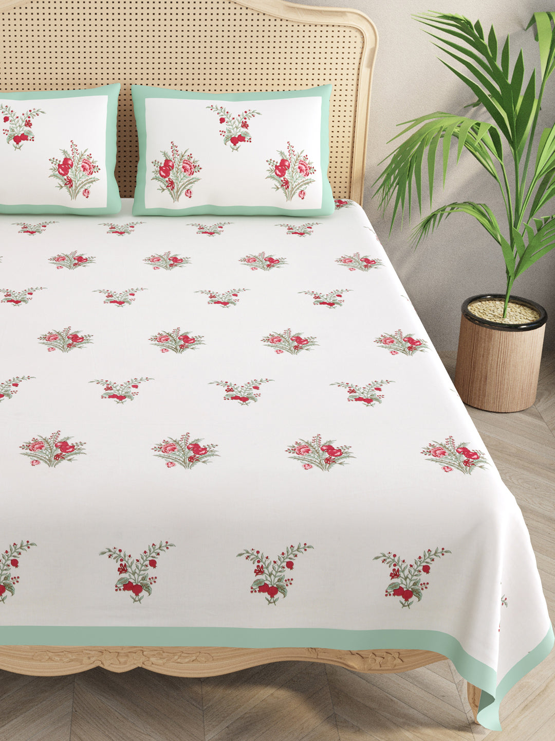 Multicolor-Handblock-Print-Bedsheet-With-2-Pillow-Covers