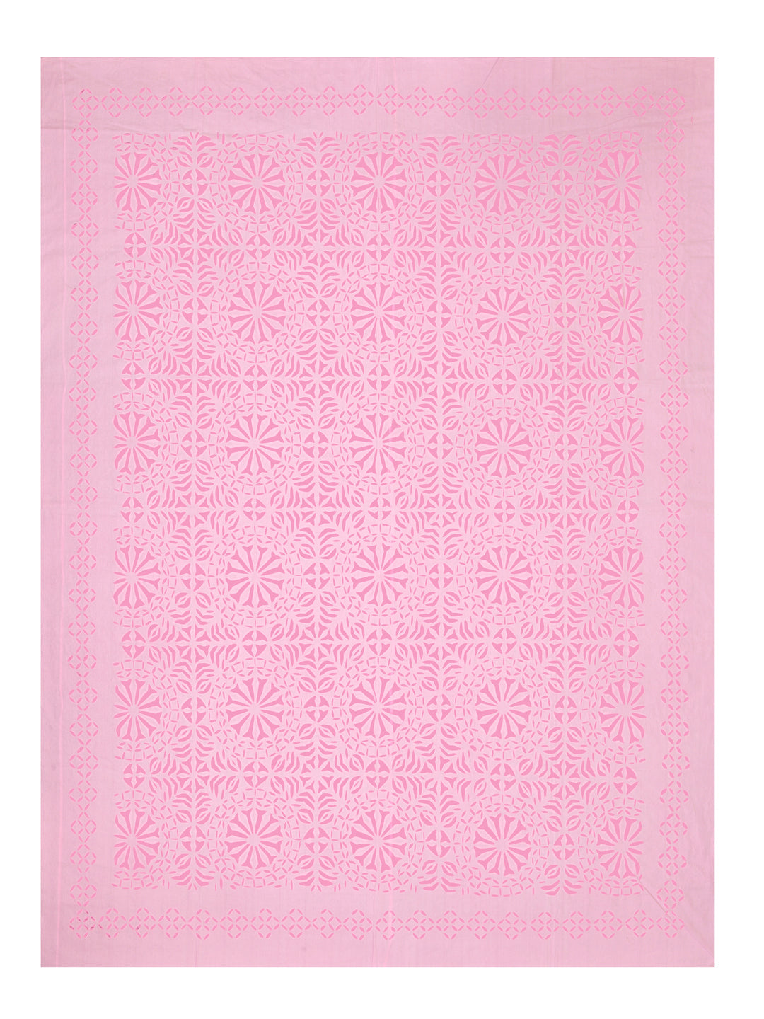 Pink-Cotton-Applique-Cut-Work-Bedcover-With-2-Pillow-Covers