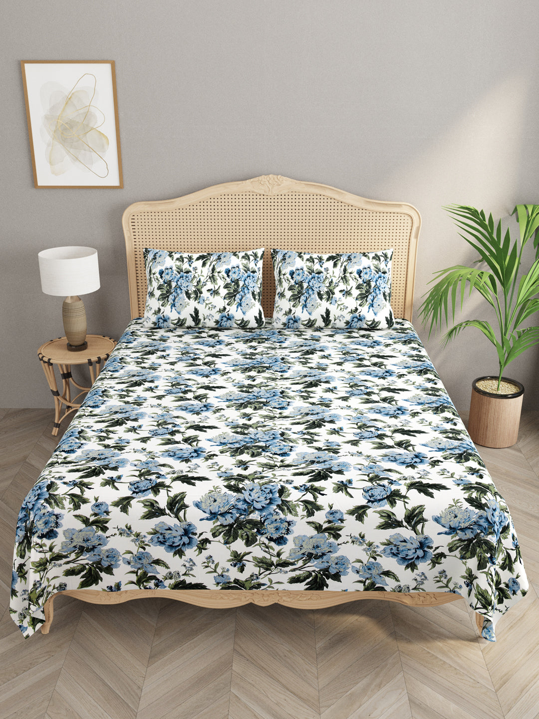 Multicolor-Cotton-Floral-Print-Bedsheet-With-2-Pillow-Covers