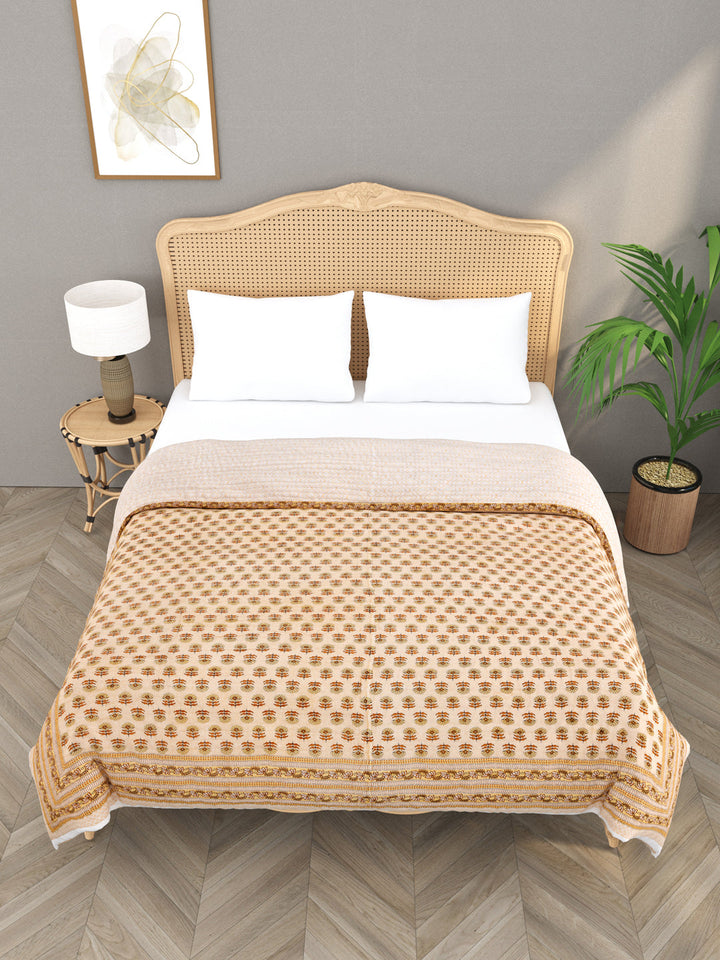 Brown-Cotton-Handblock-Printed-Reversible-Double-Bed-Quilt