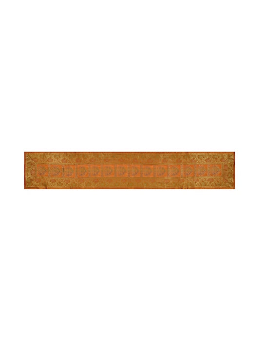 Orange-Banarasi-Brocade-Zari-Banarasi-Zari-Table-Runner