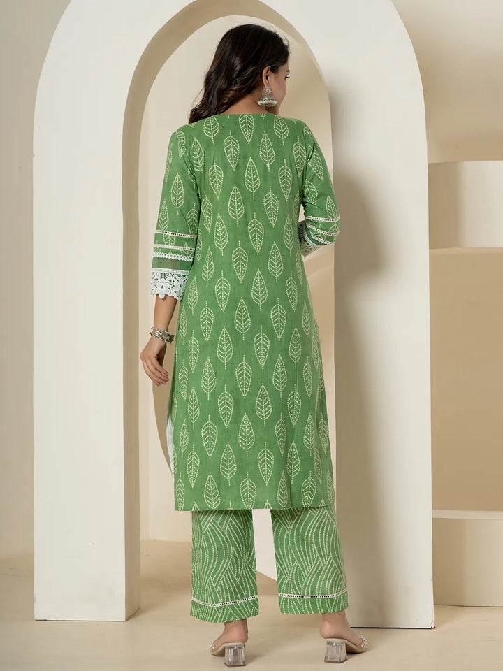 Green-Pure-Cotton-Patch-Work-Straight-3-Piece-Kurta-Set