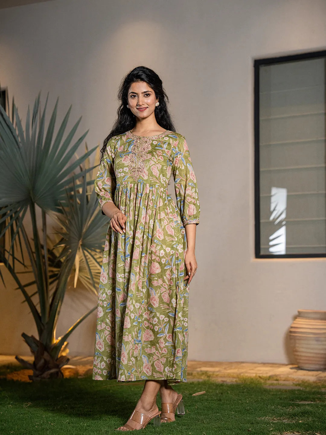 Green-Pure-Cotton-Dori-Embroidery-Maxi-Dress