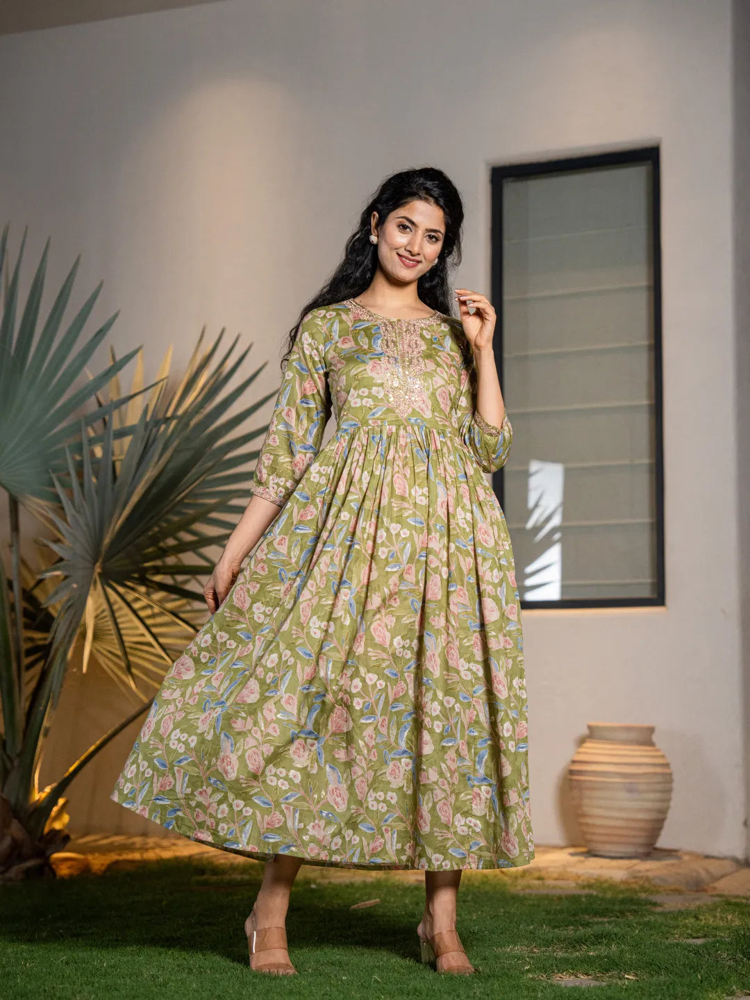 Green-Pure-Cotton-Dori-Embroidery-Maxi-Dress