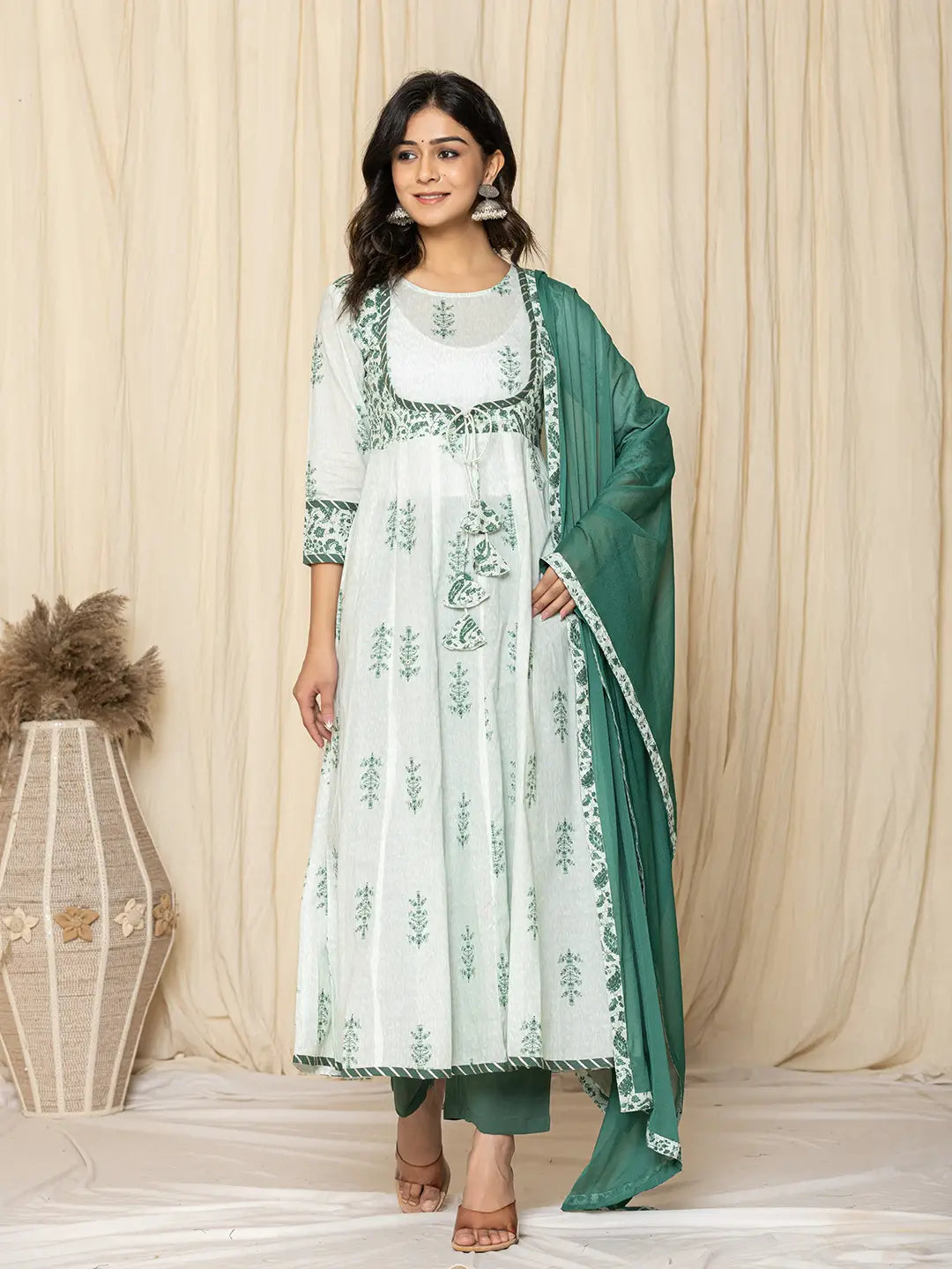 Green-Cotton-Sequins-Work-Anarkali-Set