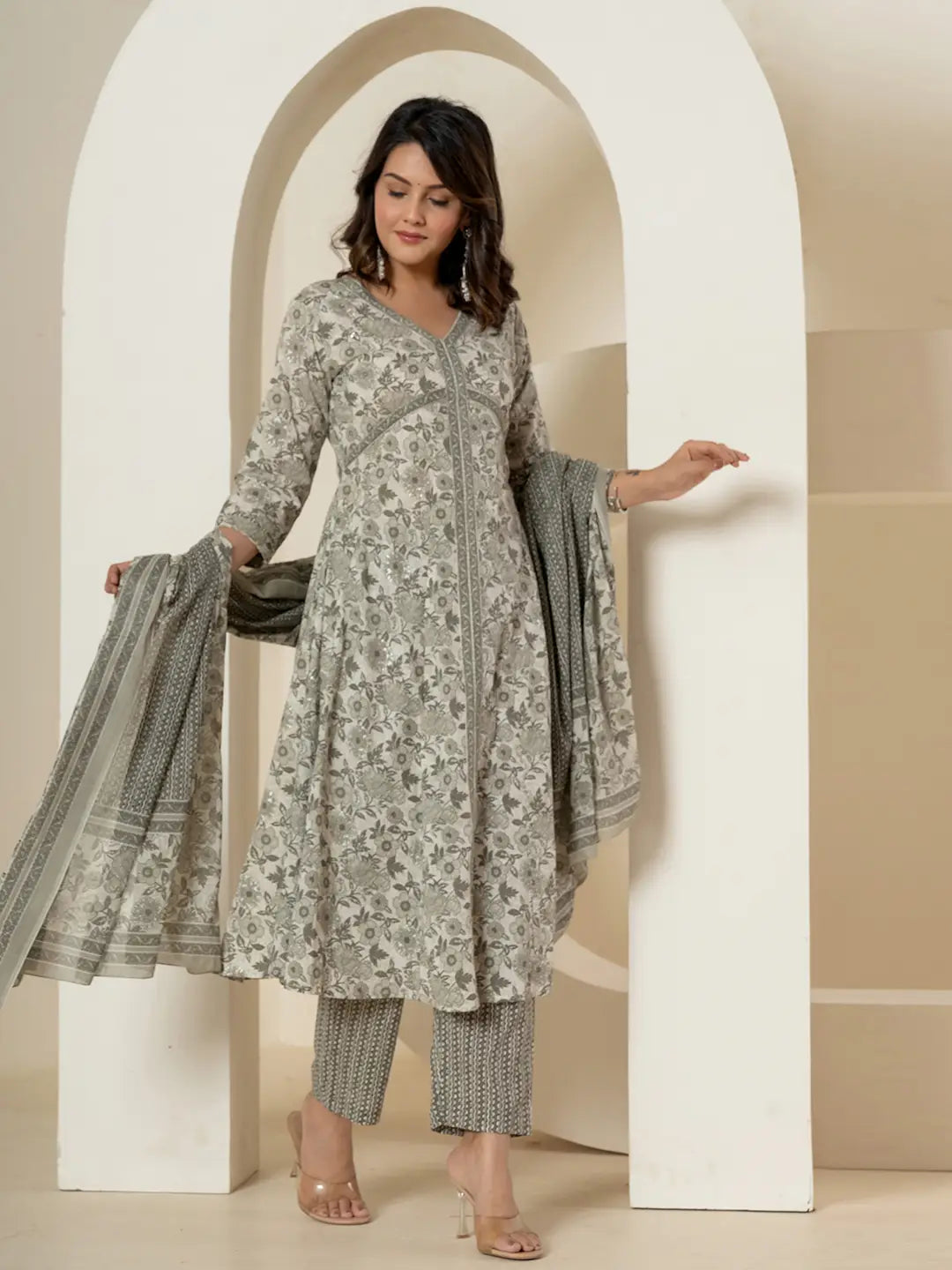 Grey-Cotton-Sequins-Work-Anarkali-Set