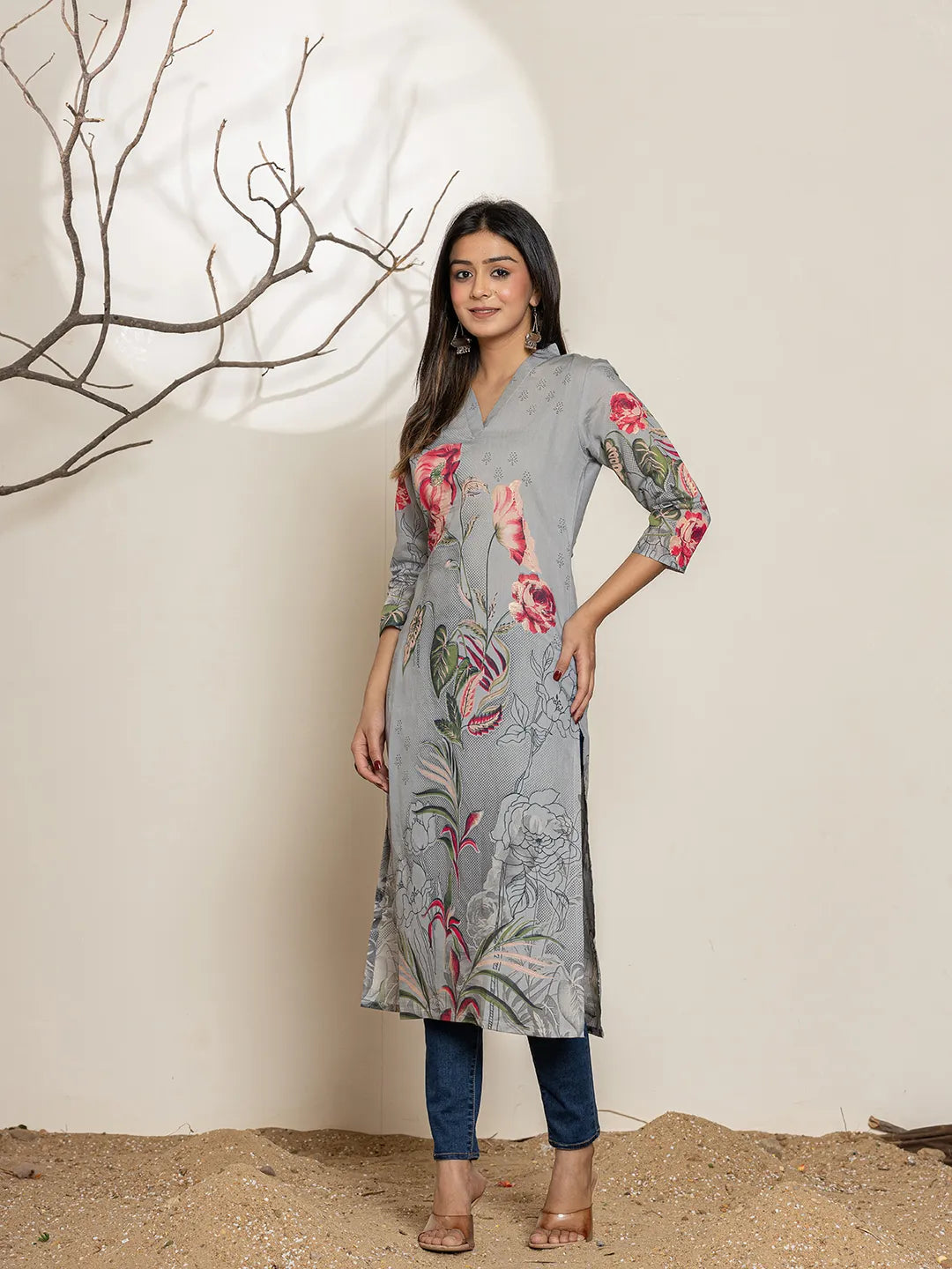 Grey-Silk-Blend-Floral-Digital-Print-Kurta