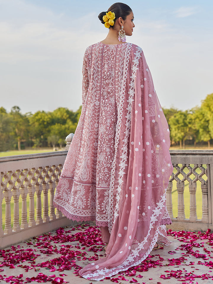 Pink-Viscose-Georgette-Chickankari-Embroidered-Anarkali-Set