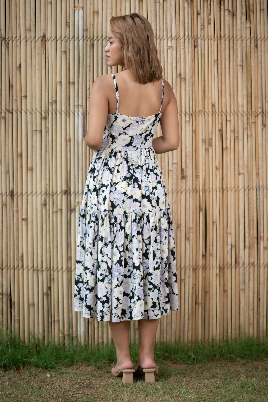 Black-&-White-Cotton-Opulent-Rose-Print-Dress