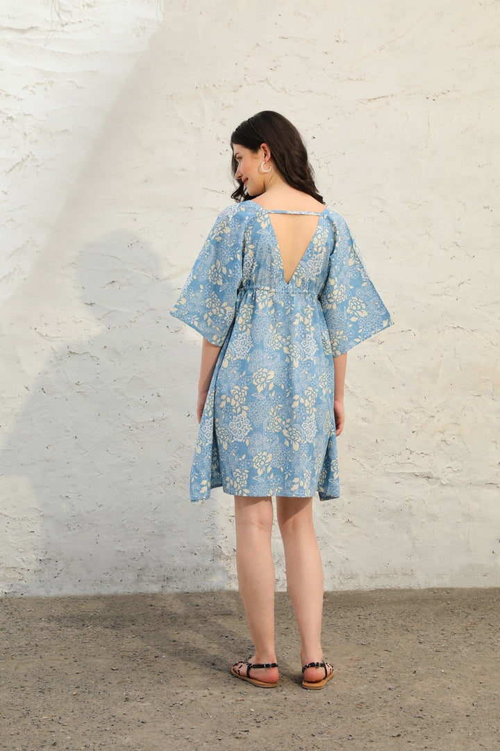 Blue-Rayon-Breeze-Kaftan-Dress