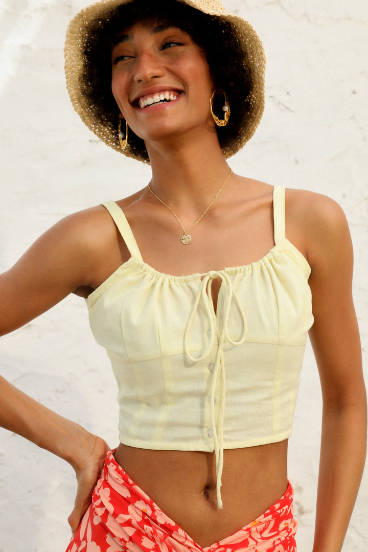 Yellow-Cotton-Mellow-Sleeveless-Top-Only