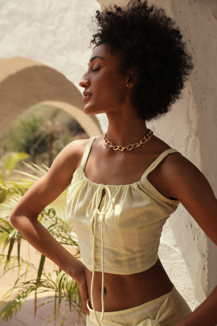 Yellow-Cotton-Mellow-Sleeveless-Top-Only