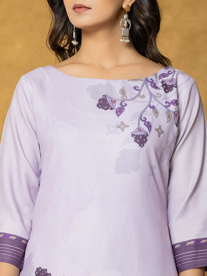 Lavender-&-White-Linen-Floral-Printed-3-Piece-Kurta-Set