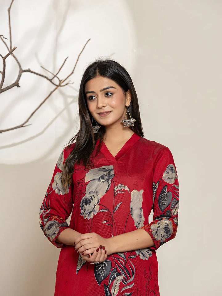 Maroon-Silk-Blend-Floral-Digital-Print-Kurta