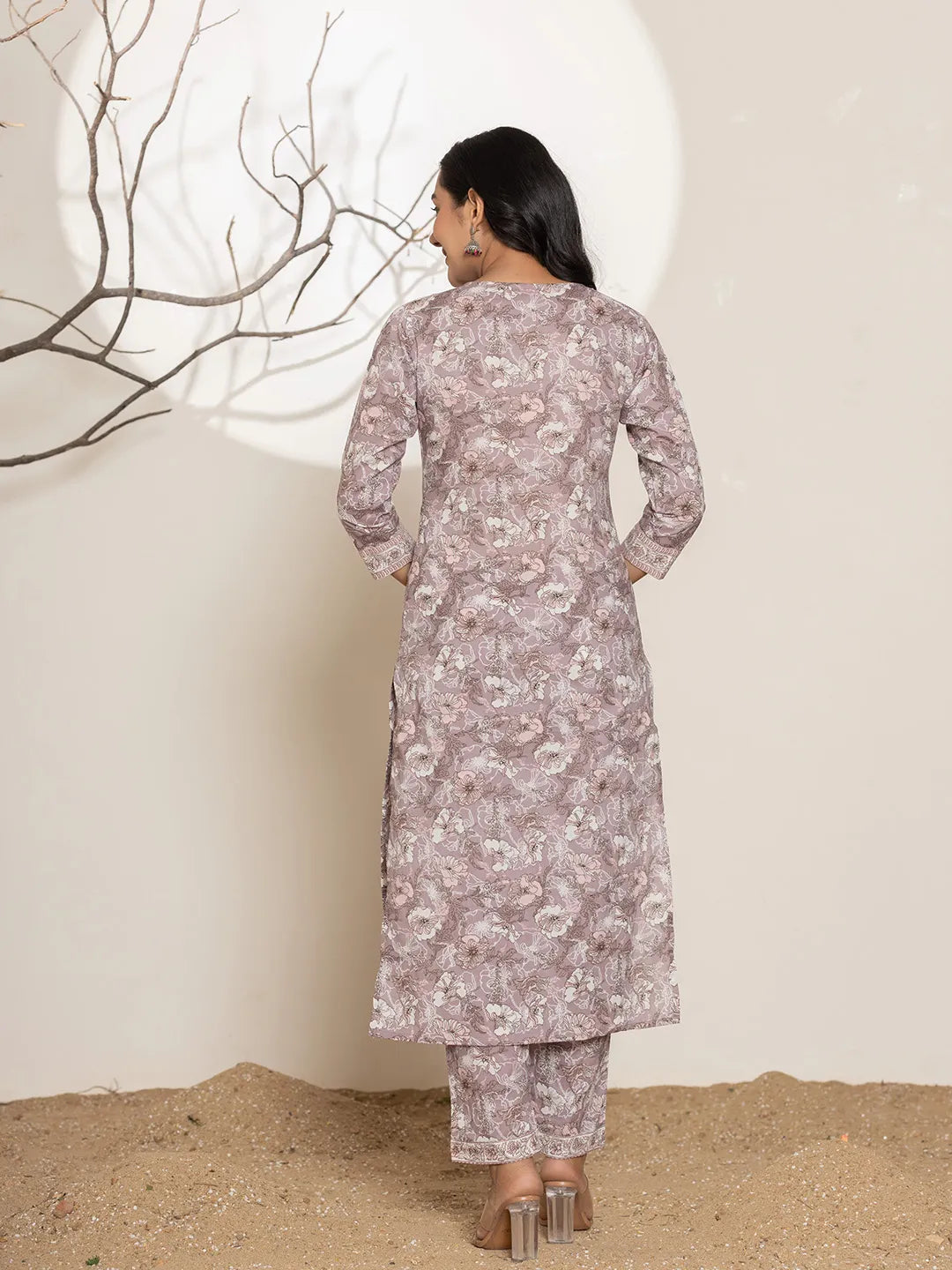 Mauve-Cotton-Floral-Print-Straight-3-Piece-Kurta-Set