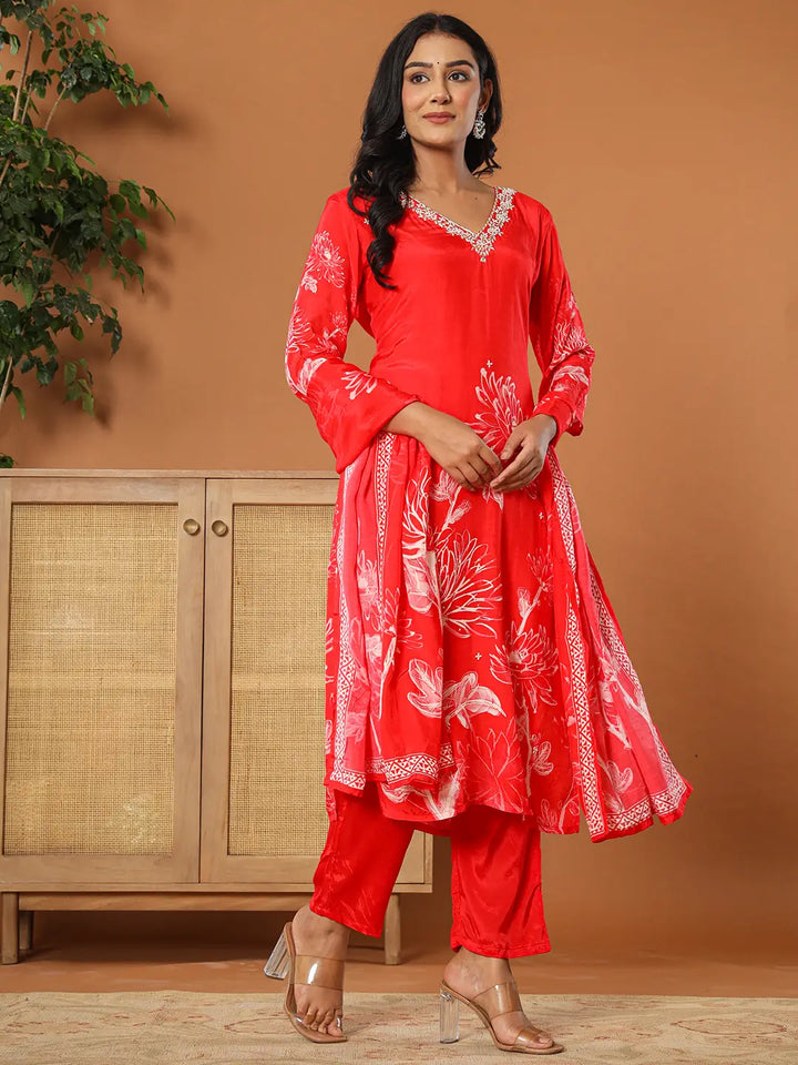 Red-Muslin-Hand-Embroidery-3-Piece-Kurta-Set