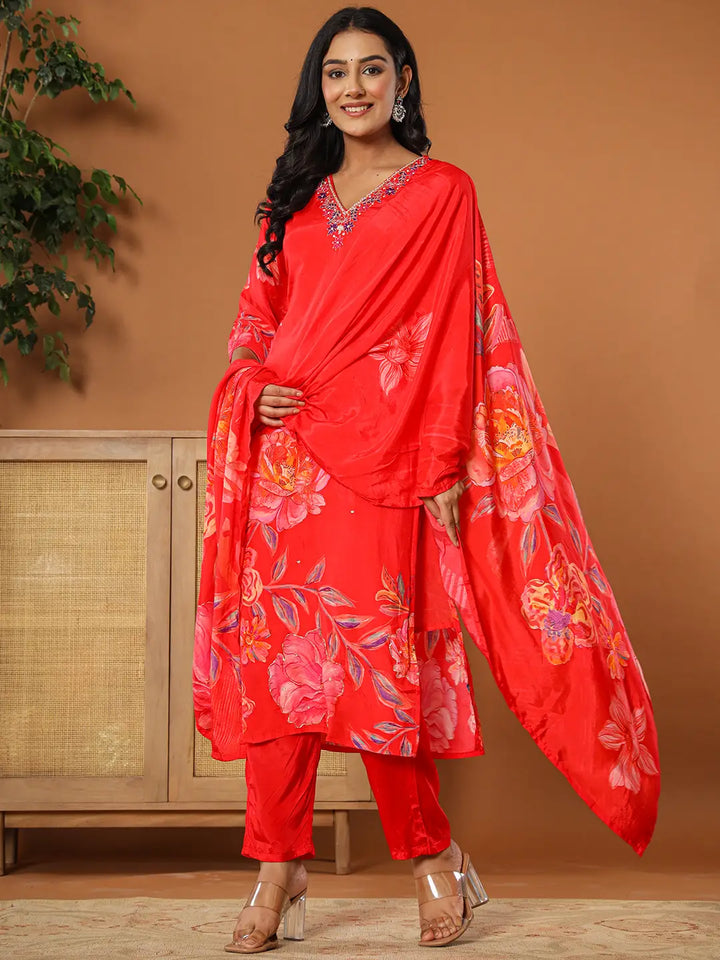 Red-Muslin-Floral-Printed-3-Piece-Kurta-Set