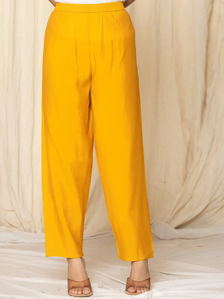 Mustard-Yellow-Silk-Blend-A-Line-3-Piece-Kurta-Set