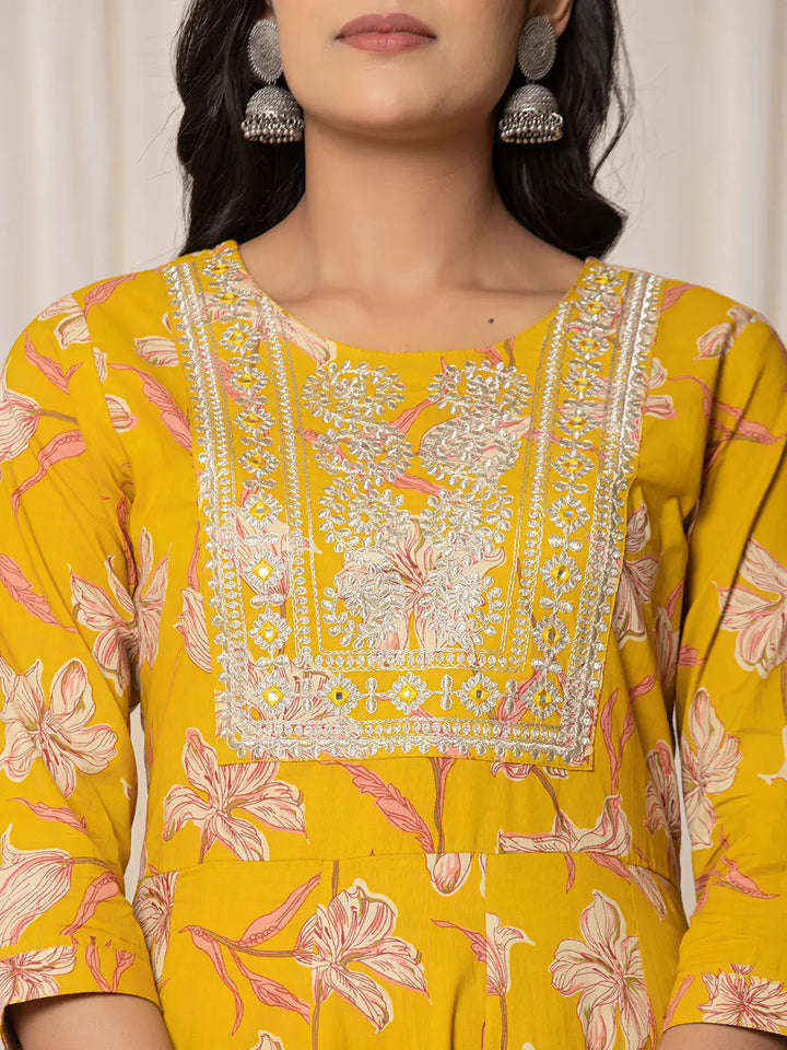 Mustard-Yellow-Cotton-Dori-Embroidery-Anarkali-Set