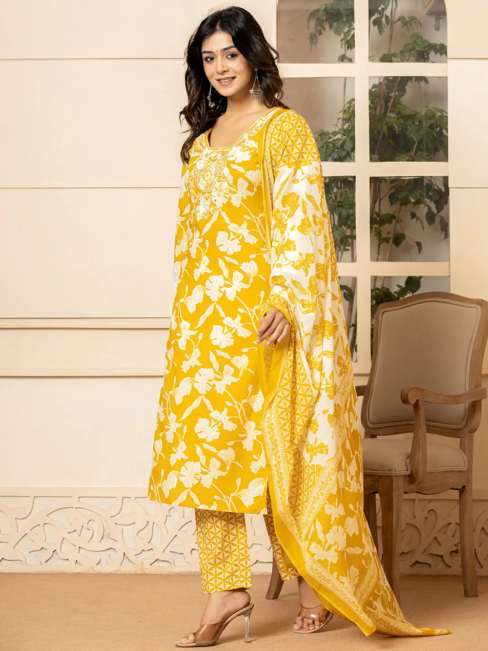 Mustard-Cotton-Embroidery-Straight-3-Piece-Kurta-Set