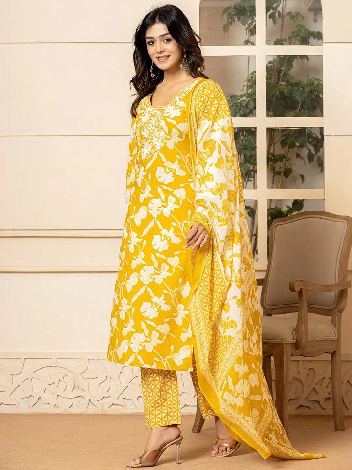 Mustard-Cotton-Embroidery-Straight-3-Piece-Kurta-Set