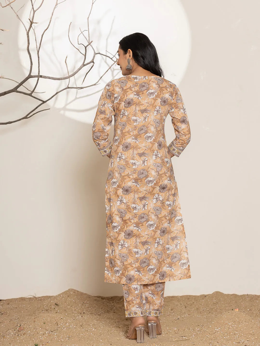 Mustard-Cotton-Floral-Print-Straight-3-Piece-Kurta-Set