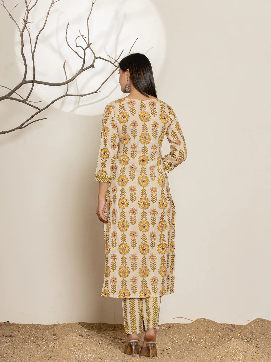 Mustard-Cotton-Floral-Print-Straight-3-Piece-Kurta-Set