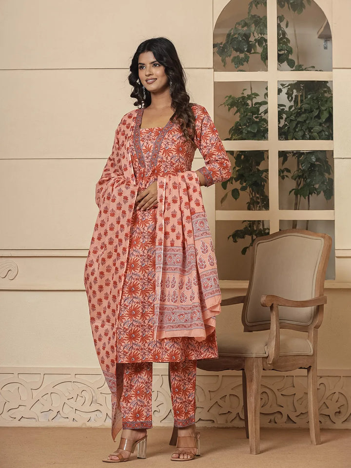 Peach-Cotton-Sequins-Work-3-Piece-Kurta-Set