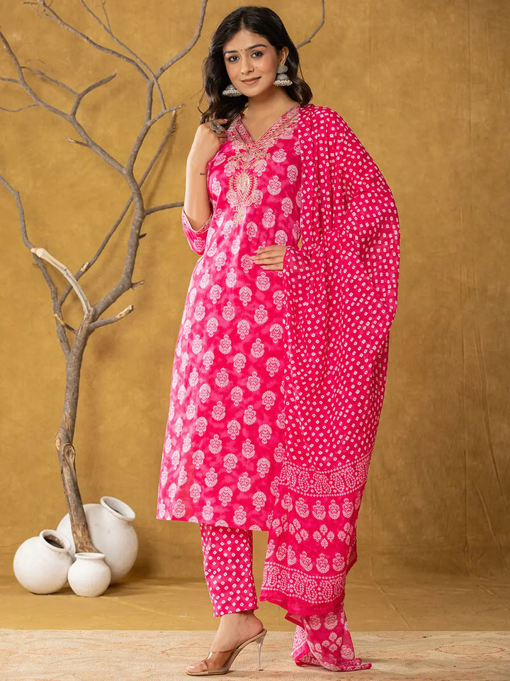 Pink-Cotton-Zari-Work-Straight-3-Piece-Kurta-Set